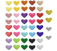 44 Pieces Heart Patches Multi-Coloured Cute Mini Heart Embroidered Heart Patches Iron On Patches for Clothes Jackets Hats Backpacks Jeans Repair Decorations DIY Accessories