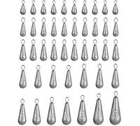 44 Plombs de pêche en mer dix tailles Kit de poids de pêche Ensemble de plombs de pêche Kit de pêche en forme de LEST
