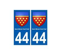 44 Saint-Michel-Chef-Chef blason ville autocollant plaque stickers - Angles : droits