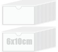 44 X Car Caducee Holders 10 X 6 Cm Transparent Adhesive Sticker Pouch Windshield Plastic Car Card Holder Windshield To Protect Your Cards Adhesive Pouch