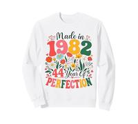 44 Year Old Made in 1982 Retro Floral 44th Birthday Women Sweatshirt