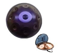 440 Hz Tambour À Main En Acier, 9/10/12 Notes 22 Pouces Instrument À Tambour Handpan, Handpan Drum D mineur avec sac de Transport et Suppor, 2 maillets(Dark purple,9 Notes)