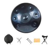440 Hz tambour en acier, 9/10/12 Notes 22 Pouces, instrument à tambour handpan avec sac de Transport et Suppor, maillets, Tambour à main pour Joueurs Expérimentés(Blue,12 Notes)