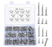 440 Pcs Vis Autoforeuse Metal, M4,8 M4,2 à Tôle Autoperceuses à Tête Fraisée Cruciforme, à Tête Plate, Vis Autoforante en Acier Inox, Vis Autotaraudeuses, Vis Autoperceuse pour Métal Bois