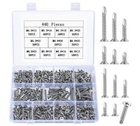 440 Pcs Vis Autoforeuse Metal,M4,8 M4,2 À Tôle Autoperceuses À Tête Fraisée Cruciforme,À Tête Plate,Vis Autoforante En Acier Inox,Vis Autotaraudeuses,Vis Autoperceuse Pour Métal Bois