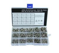440 Pièces Assortiment de Vis et Écrous Métriques M5 | Boîte Plastique Argentée, Résistante à Rouille L’eau, pour Assemblage de Bureau et Navire