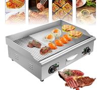 4400W Plaque De Cuisson électrique Commerciale, Grill Teppanyaki Antiadhésif pour Restaurant, Contrôle De La Température De 50℃ à 300℃,Port De Fuite D'huile à Grand Trou