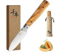 440A Stainless Steel Ultra Sharp Folding Japanese Style Peeling Knife Utility Handle Olive Natural Camping Outdoor Travel Portable Knife