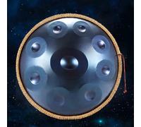 440HZ/432HZ Tambour En Acier, Instrument De Tambour Handpan, Tambour Handpan En Ré Mineur Instrument De Percussion Avec Trépied, For La Méditation, Le Yoga Et La Guérison Sonore(A,10 notes)