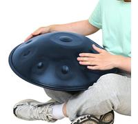 440Hz Handpan 10 Notes 12 Notes Hand Drum Instrument D mineur Steel Hand Drums avec Sac à Main Doux Tambour à main pour Débutants en Thérapie Sonore, Meditation et Yoga(Blue,432HZ/9Note)