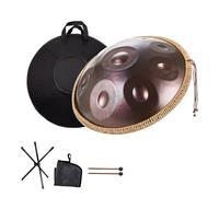 440hz Handpan Tambour à main 9/10/12 notes 55cm en acier avec sac à main doux, Instrument de Percussion pour la guérison du son, la méditation personnelle, le yoga(Purple,12 Notes)