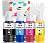 440ML Encre ¿¿ Sublimation Multipack Compatible pour Epson E102 E104 ET-2810 ET-2820 ET-2830 ET-2815 ET-4810 ET-2850 ET-2856 ET-2870 ET-4800 pour Transfert ¿¿ Chaud T-Shirts Gobelets Tumbler