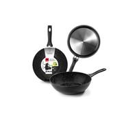IBILI - Wok Natura, 30 cm, Aluminium, Antiadhésif style pierre, Compatible avec l’induction