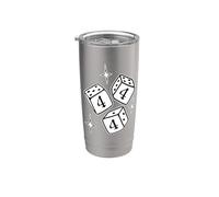 444 Angel Number Dice Stars Gobelet isotherme en acier inoxydable double paroi