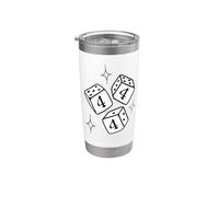 444 Angel Number Dice Stars Gobelet isotherme en acier inoxydable double paroi