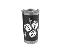 444 Angel Number Dice Stars Gobelet isotherme en acier inoxydable double paroi