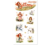 44770 Lot de 10 tatouages temporaires pour fille Motif princesse elfe