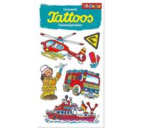 44773 Lot de 6 tatouages motif pompier - Pour anniversaire d'enfant