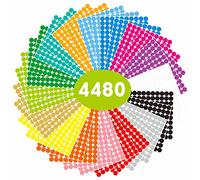 4480 PCS 1.9 cm Rond Polka Cercle Point Autocollants Mega Pack en Assortiment de 16 Couleurs …
