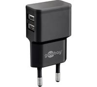 [44951] Goobay Chargeur USB Double (12 W) Noir bloc d'alimentation USB compac...