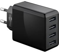 44953 Chargeur Usb 4 Ports 30 W Pour Recharger Simultanément Jusqu'À 4 Appareils Noir