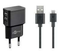 [44984] Goobay Chargeur 12 W Double Micro-USB 2x ports USB, câble micro-USB, ...