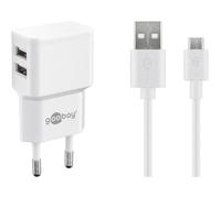 [44985] Goobay Kit de Charge Double Micro-USB (12 W) adaptateur secteur avec ...