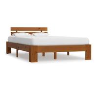 449BLACK Friday•Lit Adulte élégant - Sommier inclus Cadre de lit DECO Marron miel Bois de pin massif 140 x 200 cm HOT MAISON 213