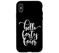 44e Anniversaire, Femme, Hello Forty Four, Mignon 44 Ans Coque pour iPhone X/XS