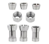 44g Trim Router Collet Adapter Conversion 8PCS Set 6mm 6.35mm 8mm Chucks Conversion Fit For Wood Carving Tool Installation Facile Router Collet Adapter Set