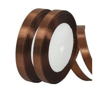 44m Ruban de Satin Marron Gros 10mm,Ruban Satin Ruban Cadeau Emballage,Ruban Bouquet Mariage,Ruban Tissu pour Couture,Nœuds,Noel,Artisanat,Voitures,Gâteau,l'artisanat de Décoration de la Maison