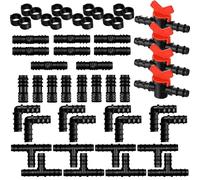 44Pcs Connecteurs de Tuyaux pour 16 mm Système d'Irrigation, BetterJonny Raccord D'irrigation Outil D'interface de Tuyau D'irrigation de Jardinage Tés Raccord d'Irrigation (Mixte)