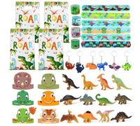 44PCS quarante quatre fournitures dinosaures sacs fête masques enfants anniversaire cadeaux thème dino garnitures pinata garnissage fête garçons surprises