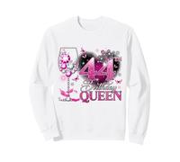 44th Birthday Queen Pink Wine 44 Years Old Women Girls Sweatshirt