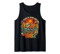 44th Birthday Retro Sloth Tropical Vintage 1982 44 Years Old Débardeur