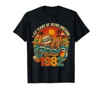 44th Birthday Retro Sloth Tropical Vintage 1982 44 Years Old T-Shirt