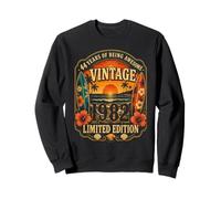44th Birthday Tropical Vintage 1982 44 Years Old Men Women Sweatshirt
