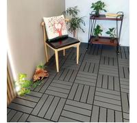 44x Caillebotis Exterieur, Revêtement de sol extérieur, Dalles de Terrasse,Terrasse composite,4m² - 30x30cm - Balcon - Jardin, Gris