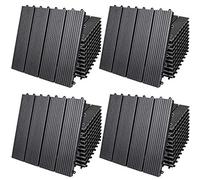 44x Dalles de Jardin clipsables en Bois Composite WPC Anthracite 30x30cm Revêtement de Sol extérieur