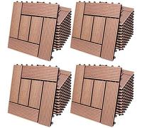 44x Dalles de Jardin clipsables en Bois Composite WPC Terracotta 30 x 30 cm Type mosaïque Revêtement de Sol extérieur