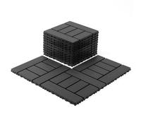 44x Dalles de jardin clipsables en PVC plancher durable 30 x 30 cm Type classique Revêtement de sol extérieur Gris P457295