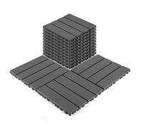 44x Dalles de jardin clipsables en PVC plancher durable 30 x 30 cm Type classique Revêtement de sol extérieur Gris P47959