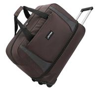 45/70/100L Sac De Voyage à Roulettes Souple Valise Trolley Bagages Cabine Suitcase Extensible Fourre-tout Hydrofuge Pliable Wheeled Travel Duffle Bag Avec Manche Télescopique (Marron, Grand 100L)