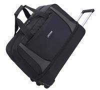45/70/100L Sac De Voyage à Roulettes Souple Valise Trolley Bagages Cabine Suitcase Extensible Fourre-tout Hydrofuge Pliable Wheeled Travel Duffle Bag Avec Manche Télescopique (Noir, Petit 45L)