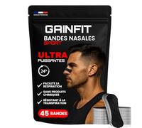 45 Bandelettes Nasales Sport Prenium Résistantes à la Transpiration - Améliore la Respiration & l’Endurance - Strip Nasal Puissant, Dilatateur & Ecarteur Nasal pour Cardio & Fitness, anti ronflement