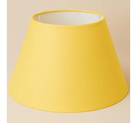 45 cm Abat-jour, Tissu en Coton avec dos en PVC blanc, Produit fait main, pour Lampe de table, Lampadaire (Jaune)