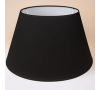 45 Cône cm Abat-jour, Tissu en Coton avec dos en PVC blanc, Produit fait main, pour Lampe de table, Lampadaire (Noir)