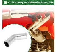 45 Degree Mandrel Exhaust Tube With Bead Roll Diy Custom 2.75" Od 5.91" Length T304 Stainless Steel Ton Argent