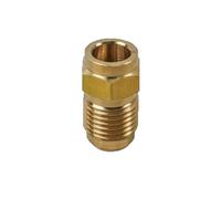 45 Degree SAE-Standard 1/4" 3/8" 1/2" 3/4" Flare Turn To End Feed Tube Coupling Brass Pipe Fitting Adapeter Water Gas Air Fuel(No Nut,FLARE FIT 12.7MM OD_1 PC)