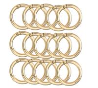 45 mm The Circle, 15 pièces mousquetons Ronds en Alliage de Zinc Rond avec Fermeture à Pression pour Sangle, chaîne, Porte-clés, Sac à Dos, Porte-clés (doré)